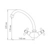Смеситель для кухни Klip 705 крестообразный маховик, без подводки