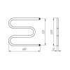 Полотенцесушитель М-образный, нерж. сталь 500х600х1,5 мм НР 1"