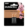 Батарейка алкалиновая Duracell, тип LR03/ААА, 1,5 В (2 шт.)